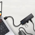 AXAGON HUE-C2A 2x USB3.2 Gen 1 + 2x USB-C 5Gbps Travel hub, USB-C power IN mit 19cm Type-A Kabel image number null