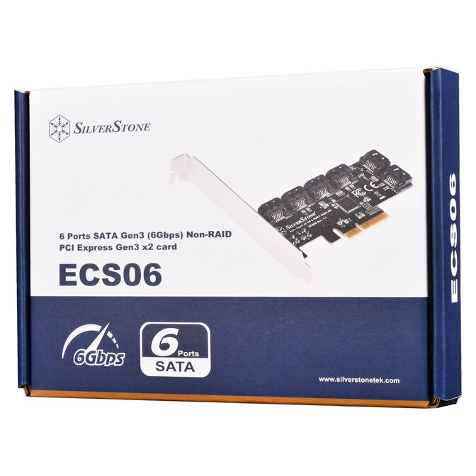 Silverstone SST-ECS06 SATA Adapterkarte, PCIe 3.0, 6x SATA 6G - Low Profile image number 4