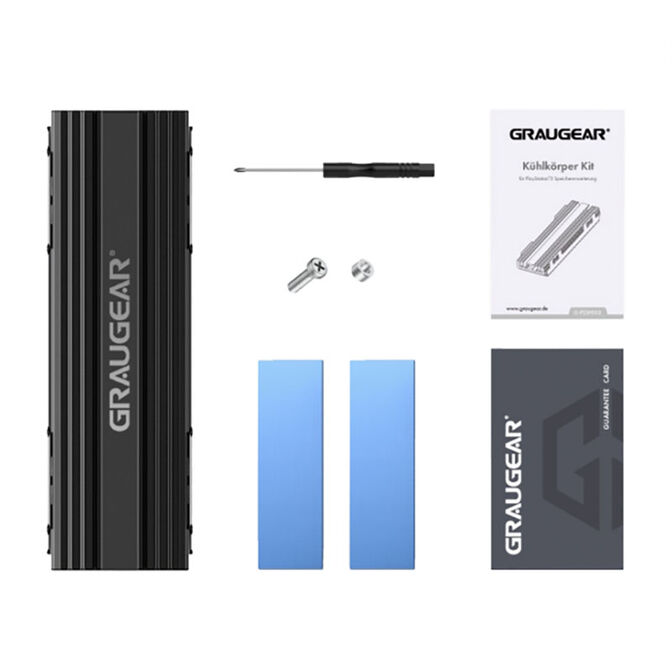 Greygear M.2 NVMe SSD cooler for PlayStation 5 storage expansion, 2x thermal pads image number 1