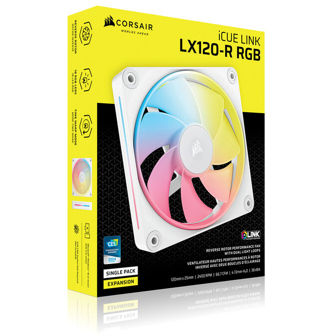 Corsair iCUE Link LX120-R RGB Fan, PWM - 120mm, white image number 10