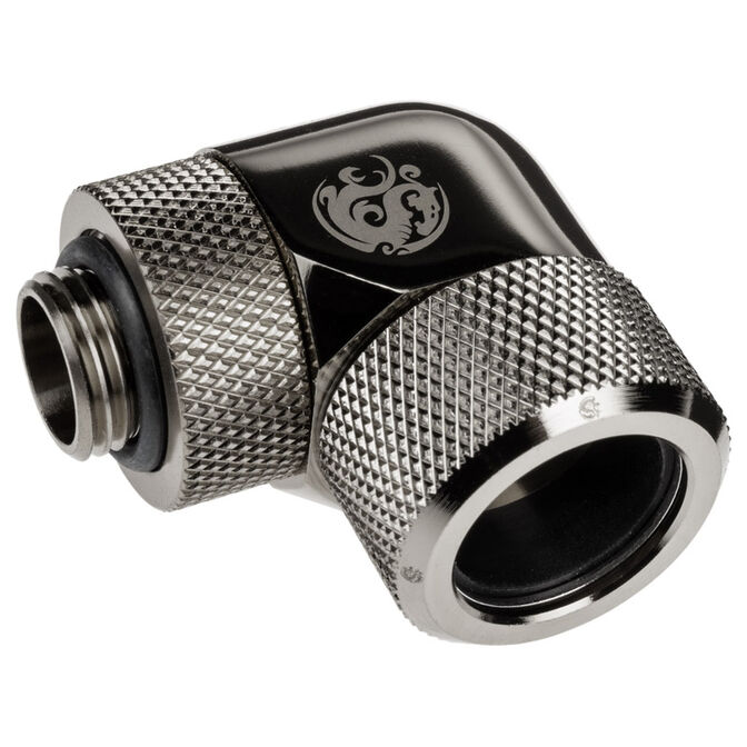 Bitspower Advanced Multi-Link Adapter Connection 90 Degrees G1/4 Inch Female Thread to 16mm OD Hardtube - Rotatable. image number 0