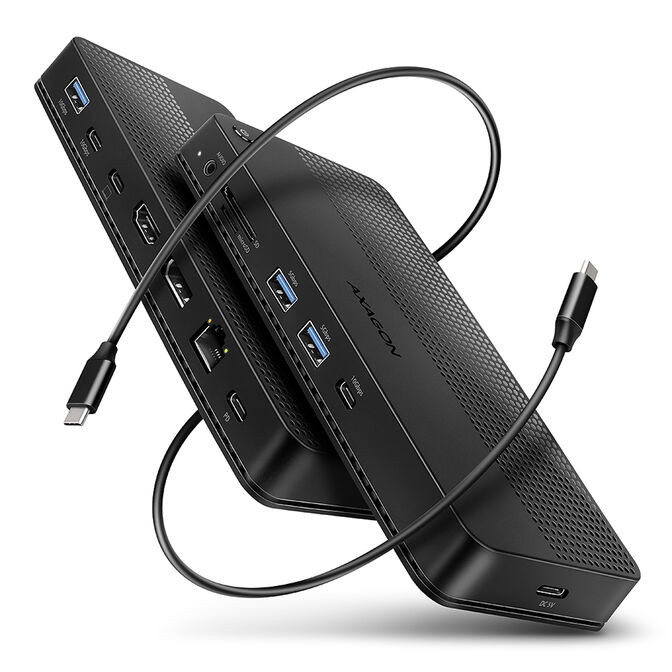 AXAGON HMC-U4 USB-C Dock, HDMI + DP, USB 3.2 Gen 2, PD 100W - schwarz image number 0