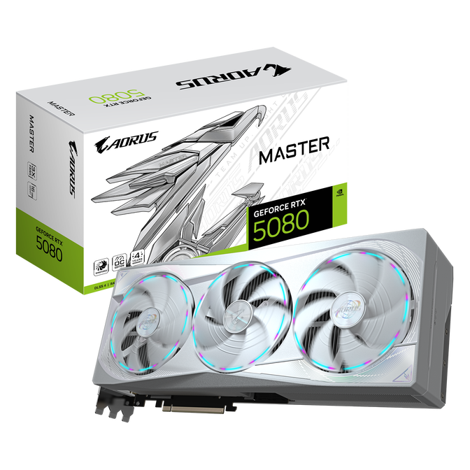 GIGABYTE Aorus GeForce RTX 5080 Master Ice 16G, 16384 MB GDDR7 image number 0