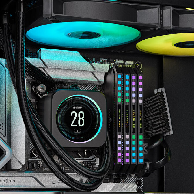 Corsair Dominator Platinum RGB DDR5-6400 RAM, CL32, XMP - 64GB Quad-Kit, black image number 7
