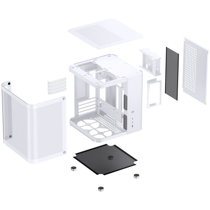 Jonsbo TK-1 2.0 Micro-ATX case, Tempered Glass - white image number 13