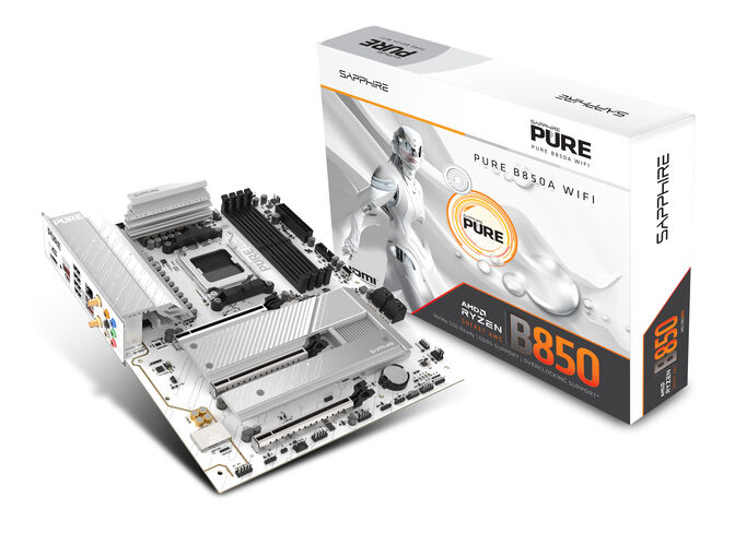 Sapphire Pure B850A WiFi7 Mainboard, AMD B850, Sockel AM5, DDR5 image number 0