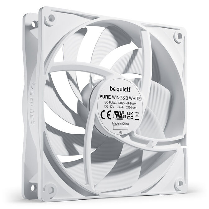 be quiet! L&uuml;fter Pure Wings 3 PWM - 120 mm, High Speed White image number 1