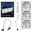Lian Li UNI FAN SL Wireless ARGB PWM L&uuml;fter, 3er-Pack inkl. Controller - Reverse Blade, 120 mm, wei&szlig; image number null