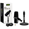 Shure MV7+ Podcast Mikrofon XLR/USB Bundle - schwarz mit Stativ image number null