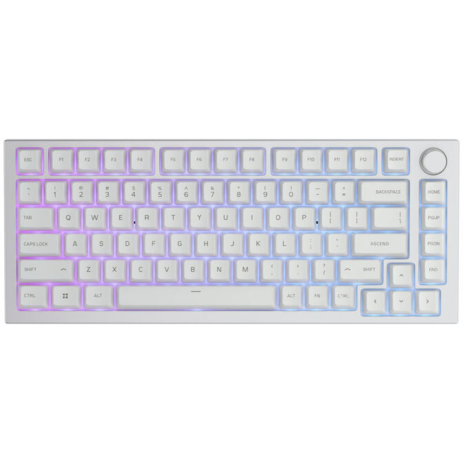 Glorious GMMK Pro White Ice 75% TKL Keyboard - Barebone, ANSI Layout, Silver image number 1