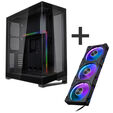 PHANTEKS NV7 - black + D30 PWM Reverse Airflow D-RGB fans, 3-pack - 120mm image number null