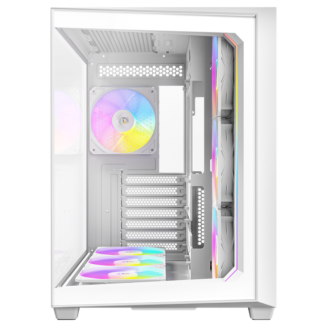 Antec C5 PC case, mid tower, ATX, RGB, tempered glass - white image number 3