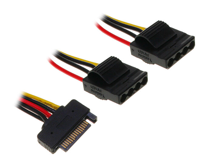 InLine SATA Strom-Y-Kabel auf 2x 4-Pol Molex - 30cm image number 0