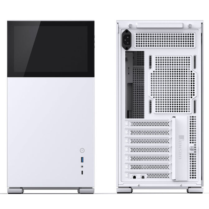 Jonsbo D41 Screen ATX Case, Tempered Glass - white image number 3