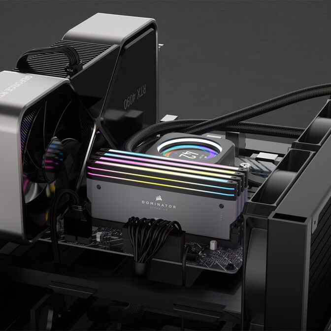 Corsair Dominator Titanium DDR5-6000 RAM, CL30, EXPO - 64 GB Dual-Kit, grau image number 4