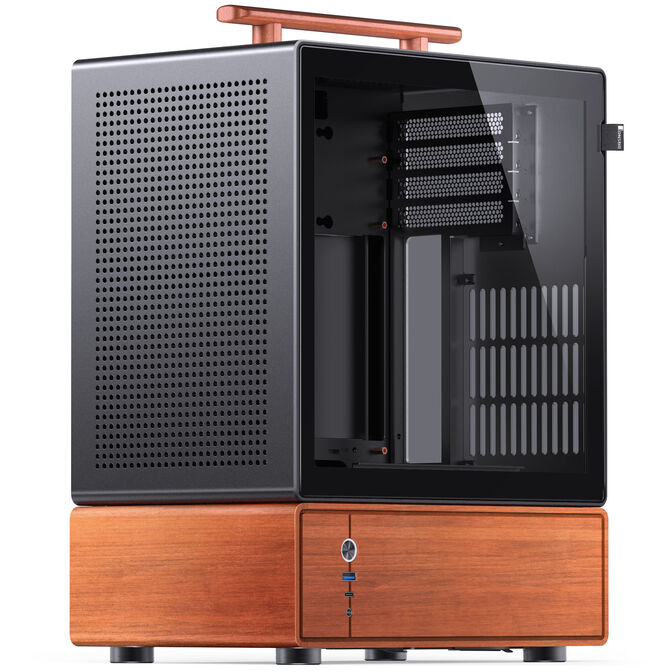 Jonsbo T7 PC Case, Mid Tower, mATX, Tempered Glass - black image number 0