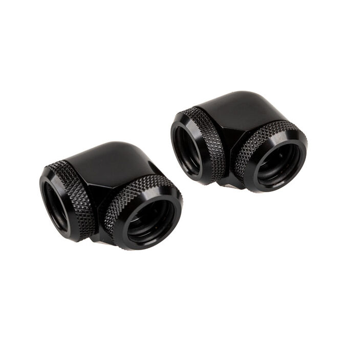 Corsair Hydro X Series XF Hardline Adapter 90 Degree 14mm OD to 14mm OD Hardtube - 2 Pack, Black image number 0