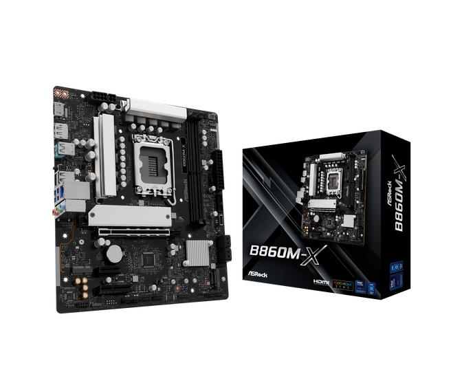 ASROCK B860M-X Mainboard, Sockel 1851, Intel B860, mATX, DDR5 image number 0