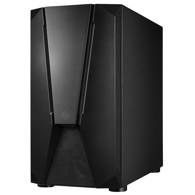 SilverStone Fara V1M Pro Micro-ATX case, ARGB, Tempered Glass - black image number 1