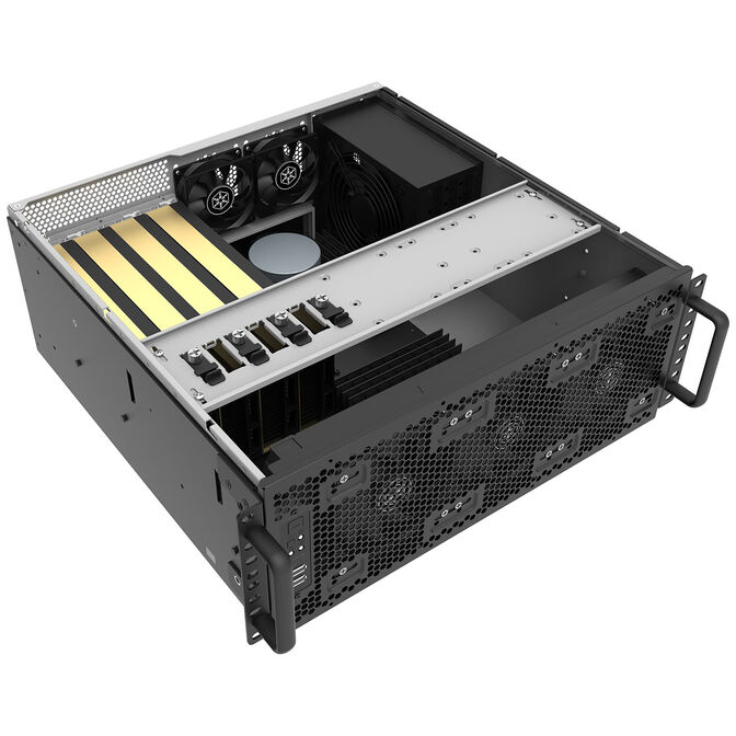 SilverStone RM4A Server-Geh&auml;use, 4HE Rackmount, SSI-EEB, Mesh - dunkelgrau image number 3