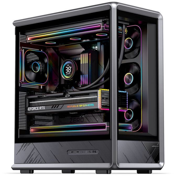 Jonsbo D401 PC Case, Mid-Tower, ATX, Tempered Glass - black image number 1