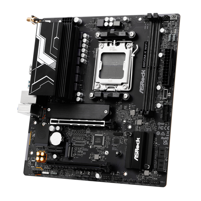 ASROCK B850M-X WiFi Mainboard, Sockel AM5, AMD B850, Micro-ATX, DDR5 image number 2