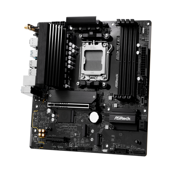 ASROCK B850M Pro-A WiFi Mainboard, Sockel AM5, AMD B850, Micro-ATX, DDR5 image number 2