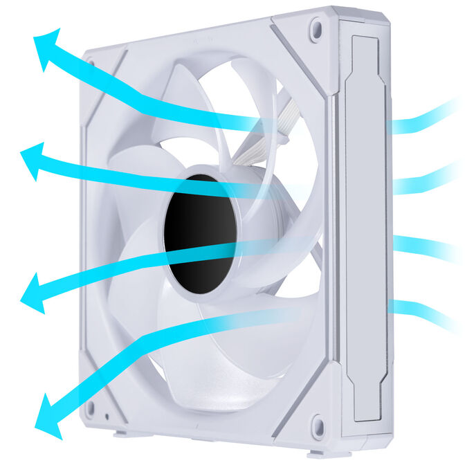 Lian Li UNI FAN SL-INF 140 ARGB Reverse Blade PWM L&uuml;fter, 3er Pack - 140mm, wei&szlig; + 1x UNI FAN SL-INF 140 ARGB PWM L&uuml;fter - 140mm image number 9