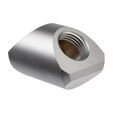 EK Water Blocks EK-Quantum Torque Adapter 90 Degree G1/4 inch Female to G1/4 inch Female - Satin Titanium image number null