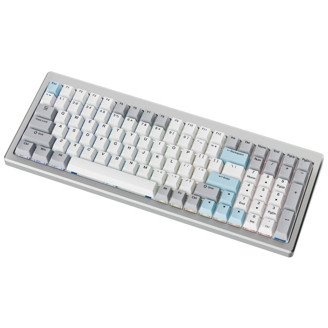 Ducky Cushion 98 Gaming Keyboard, 96%, US Layout, Shush Green Switches - Silver image number 2