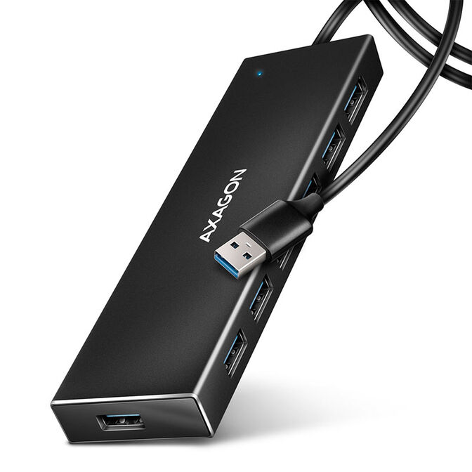 AXAGON HUE-F7A USB-Hub, 7x USB 3.2 Gen 1, externe Stromversorgung - 1m image number 0