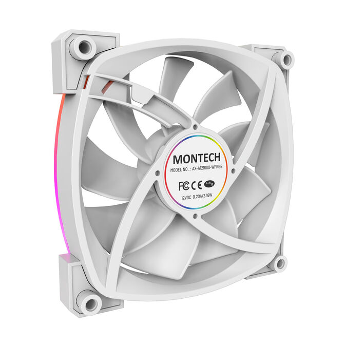 Montech AX120 PWM ARGB Fan, 3-pack, white - 120mm image number 3