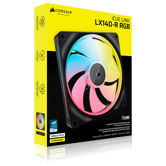 Corsair iCUE Link LX140-R, PWM fan, RGB - 140mm, black image number 10