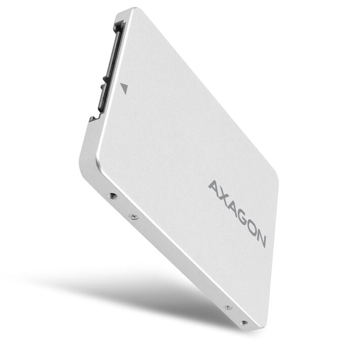 AXAGON RSS-M2SD Geh&auml;use f&uuml;r M.2-SATA-SSDs bis 2280 - Aluminium, silber image number 0