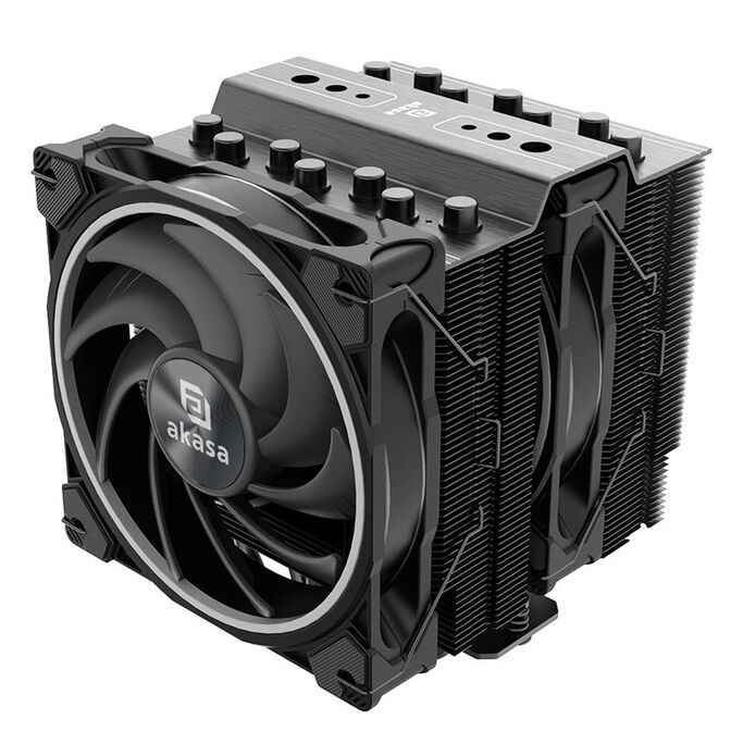 Akasa Soho H7 Dual Tower CPU-K&uuml;hler, ARGB - 120 mm, schwarz image number 2