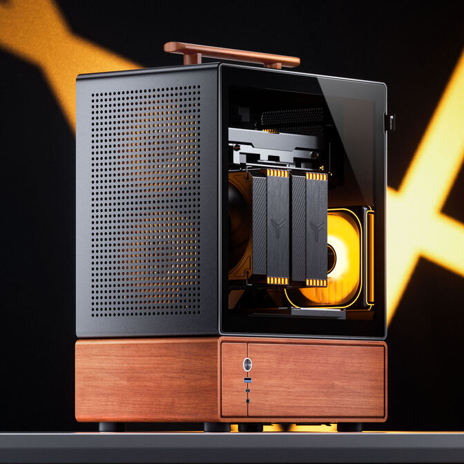 Jonsbo T7 PC Case, Mid Tower, mATX, Tempered Glass - black image number 14
