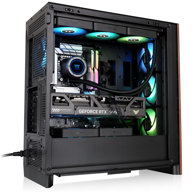Thermaltake S370 WS PC Case, Mid-Tower, E-ATX, Tempered Glass - black image number 4