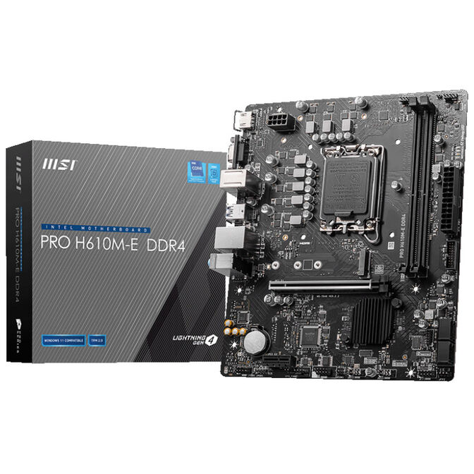 MSI Pro H610M-E DDR4, Socket LGA 1700, Intel H610, Micro-ATX - DDR4 image number 0