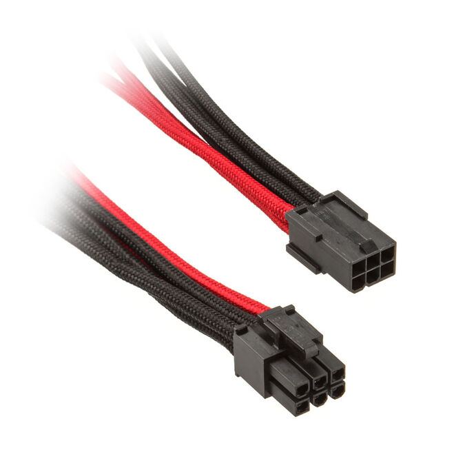 SilverStone 6-Pin-PCIe zu 6-Pin-PCIe Kabel 250mm - schwarz/rot image number 0