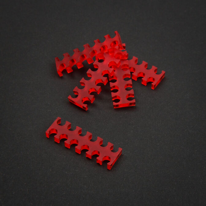 King Mod Service 12-Slot Cable Comb 3mm small - red - set of 5 image number 0