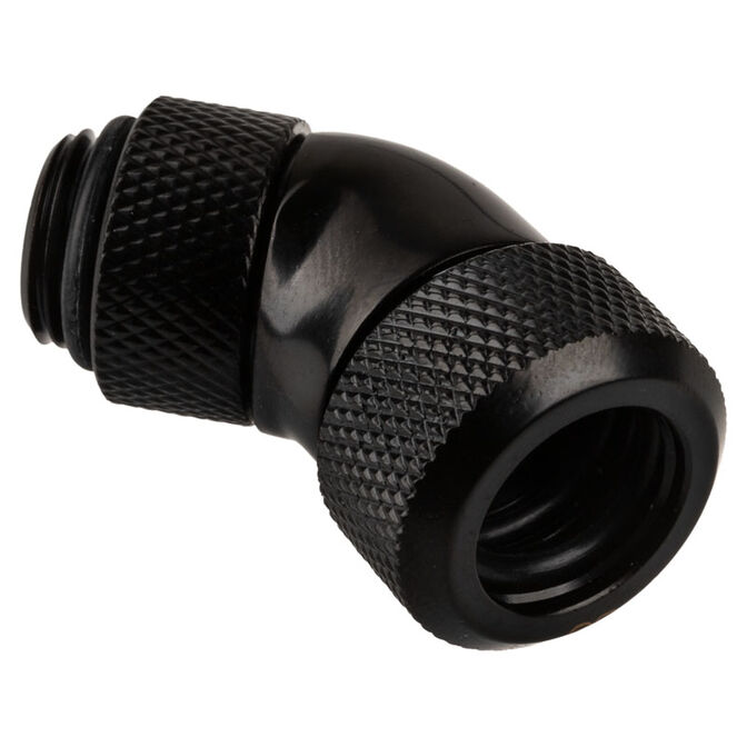 Alphacool Eiszapfen Anschluss 45 Grad G1/4 Zoll AG auf 13mm AD Hardtube - schwarz image number 0