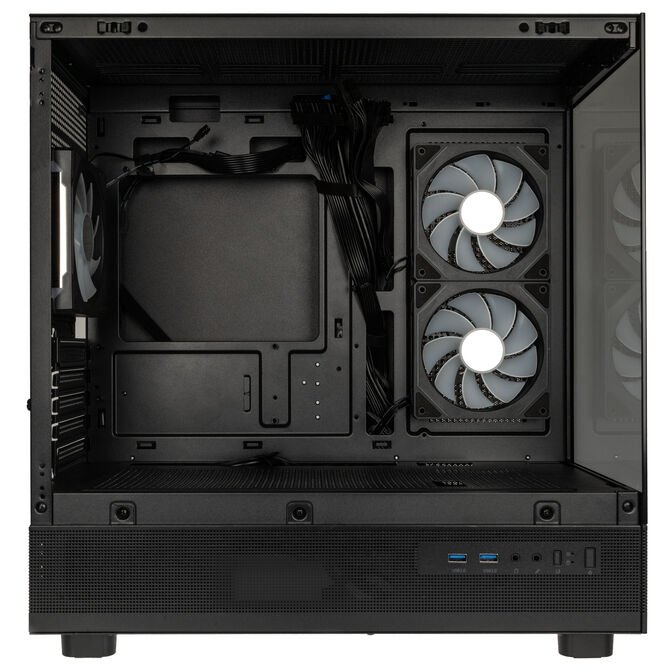 GSI SmartAssembly ARGB Glass Micro-ATX PC case, mid tower, Micro-ATX, Tempered Glass - black, 750 watts Gold power supply image number 5