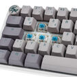 Ducky One 3 Mist Grey Mini Gaming Keyboard, RGB LED - MX-Blue image number null