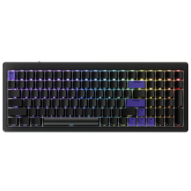 Ducky Cushion 98 Gaming Keyboard, 96%, US Layout, Shush Red Switches &ndash; Matte Black image number 0