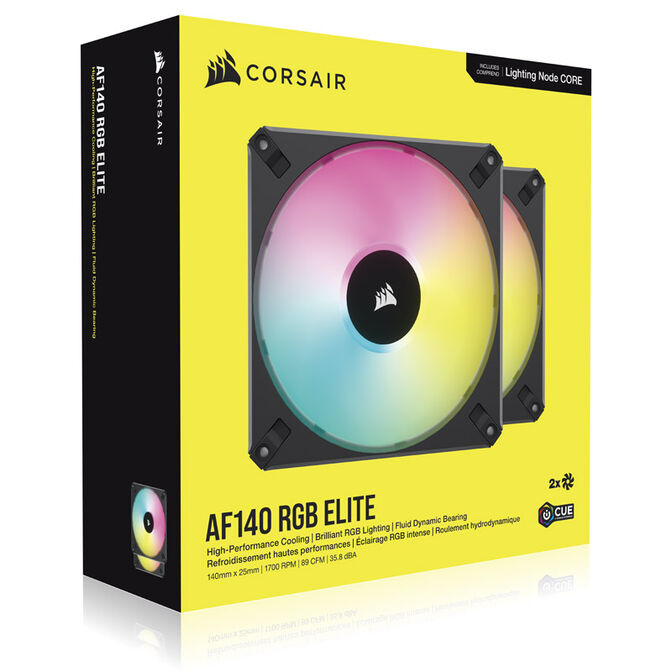Corsair AF Elite Series RGB PWM L&uuml;fter 2er Pack inkl. RGB-Controller - 140mm, schwarz image number 7