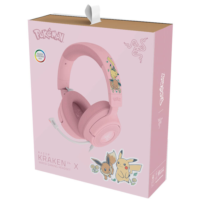 Razer Kraken V4 X Pok&eacute;mon Edition Gaming-Headset, USB-C, 40 mm - Pikachu/Eevee image number 5