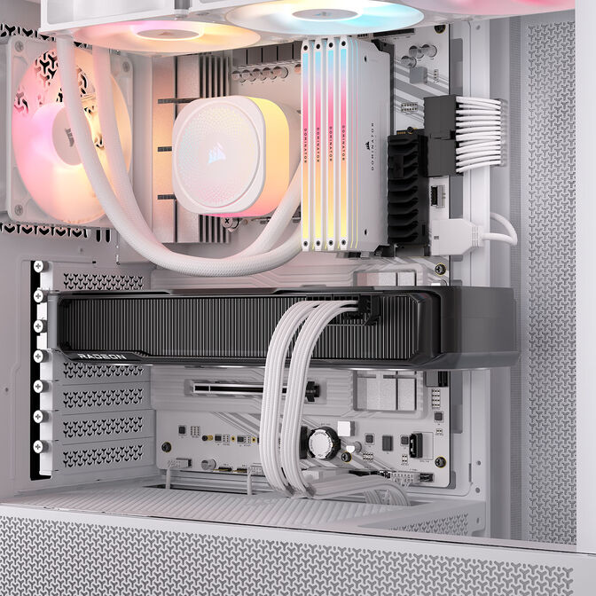 Corsair Premium Sleeved 6+2-Pin-PCIe-Kabel, f&uuml;r Typ-5-Netzteil - wei&szlig; image number 2