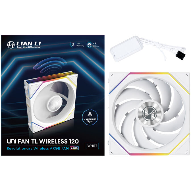 Lian Li UNI FAN TL Wireless L&uuml;fter, ARGB, PWM - 120 mm, wei&szlig; image number 7