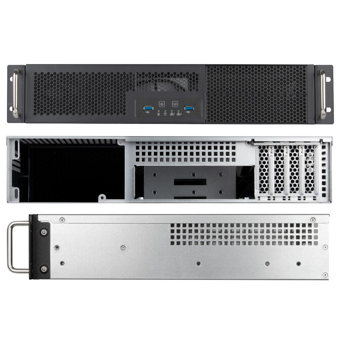 SilverStone SST-RM23-502-MINI - Rackmount Server Case, 2U, Micro-ATX - black image number 1