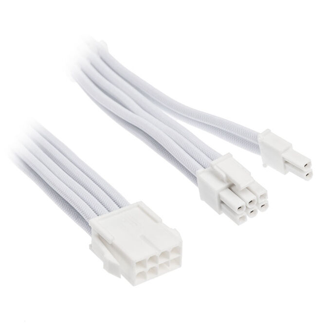 SilverStone 8-pin PCIe to 6+2-pin PCIe extension, 250mm - White image number 0